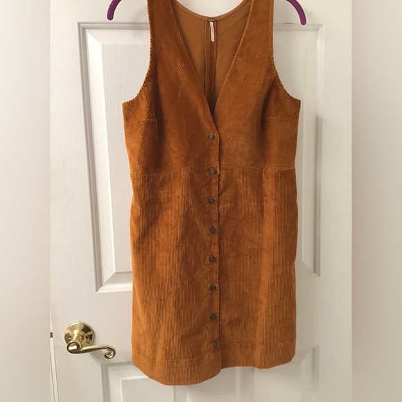 Free People Orange Corduroy Dress - Picture 1 of 2